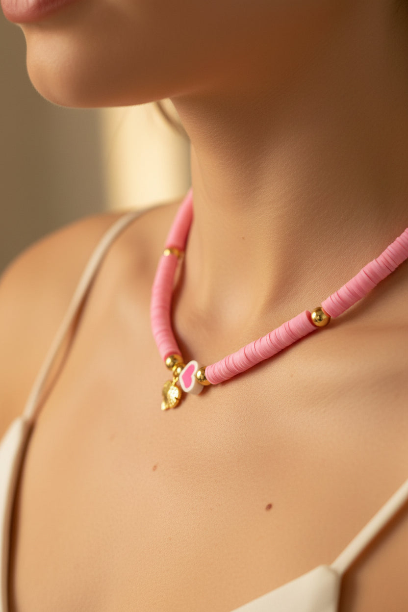 🌸 Collar Corazón en Flor